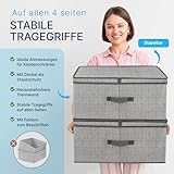 TOPP4u 2er Set große Aufbewahrungs-Box mit Deckel & 2 Fächer je Box 40x50x25 cm - 50L - Extra große Faltbox Kleiderschrank & Regal - Faltbare Ordnungsbox/Schrankkiste für Bettwäsche, Kleidung, Hosen