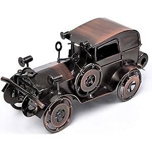 Metal Antique Vintage Car Model Handcrafted Collections Collectible Vehicle for Bar or Home Decor Decoration Great Birthday Gift Bronze Classic Car Model, Large