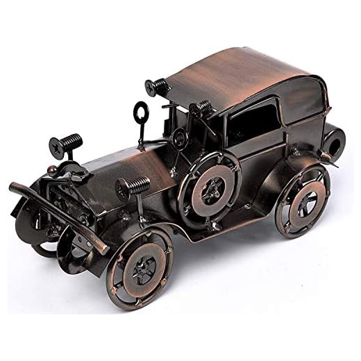 MOYODOR Metal Antique Vintage Car Model Handcrafted Collections Collectible Vehicle for Bar or Home Decor Decoration Great Birthday Gift Bronze Classic Car Model, Large