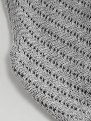 Image of CIDER Summer Short Sleeve Crop Sweater Vest Women Boat Neck Cut Out Tops | Cinched Waist, Light Weight, Ribbed Knit Tops, Hollow Out Crochet Vest, Going Out Trendy Tee