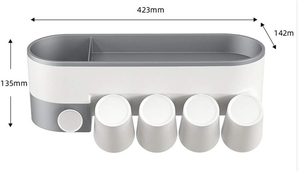 Automatic Toothbrush Holder with Cups Toothpaste Dispenser Toothpaste Squeezer Wall Mount Storage Rack Bathroom Accessories Set