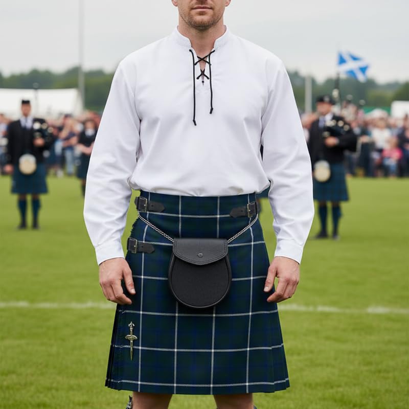 Men’s 5 Yard Tartan Kilt, Authentic Scottish Tartans, Adjustable Leather Straps, Soft Non-Itchy Fabric, Comfortable Fit - Image 2