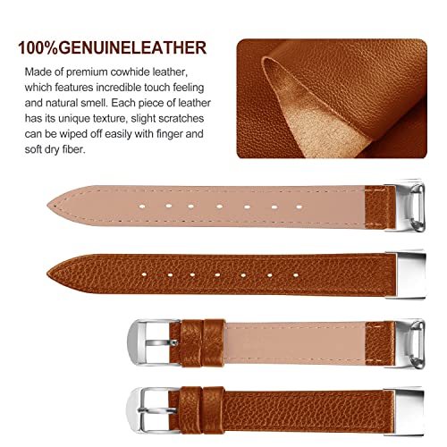 Pulseira de relógio compatível com Fitbit Luxe, pulseira de couro fina elegante, pulseira macia de s