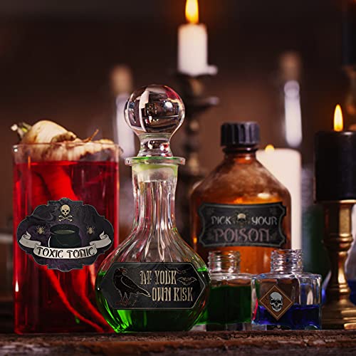 40 Sheets/ 1200 Pieces Halloween Apothecary Bottle Labels Stickers Vintage Medicine Bottle Label Laminated Retro Pvc Waterproof Stickers Halloween Potion Stickers For Party Decorations #TOP5