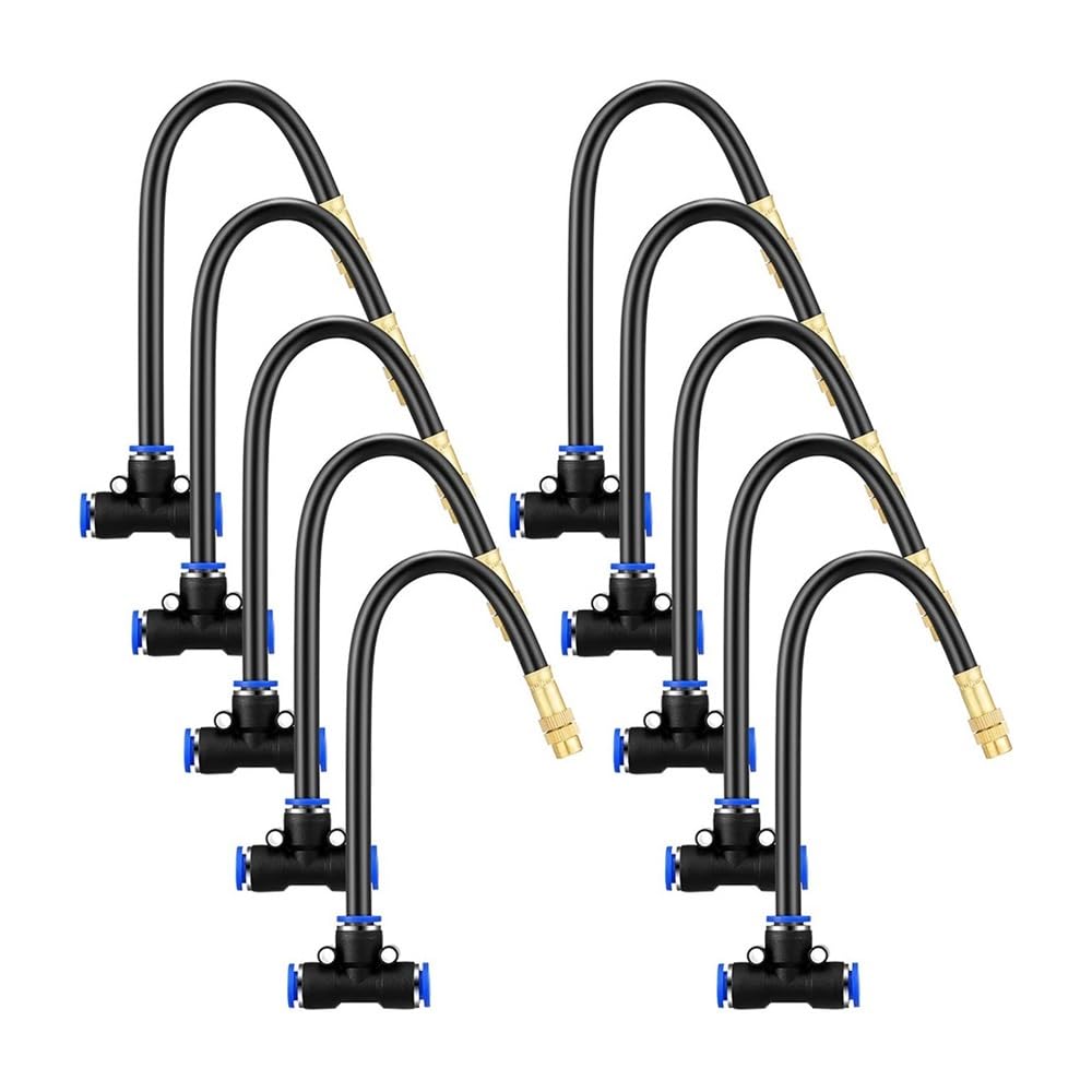 Palut 10Set Adjustable Brass Misting Nozzles,Copper Mister Sprayer Irrigation Tool