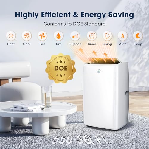 12000BTU Portable Air Conditioners, Smart AC Unit with App & Remote Control, 4-in - Additional View