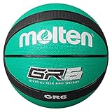 Molten GR Basketball, Indoor/Outdoor, Premium Gummi, Größe 6, Impact Colour Green/Black, Suitable for Boys Age 12, 13, 14 and Girls Age 14 & Adult (BGR6-GK)