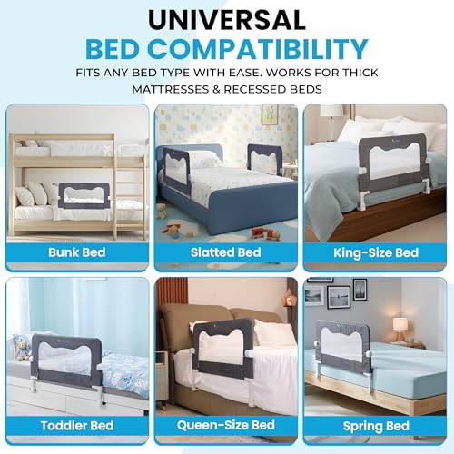 image for TotCraft Flexguard Adjustable Length & Height Bed Rail for Toddlers �