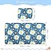 Woodblock Print Style Blue White Flowers Cooling Baby Bassinet Mattress 28
