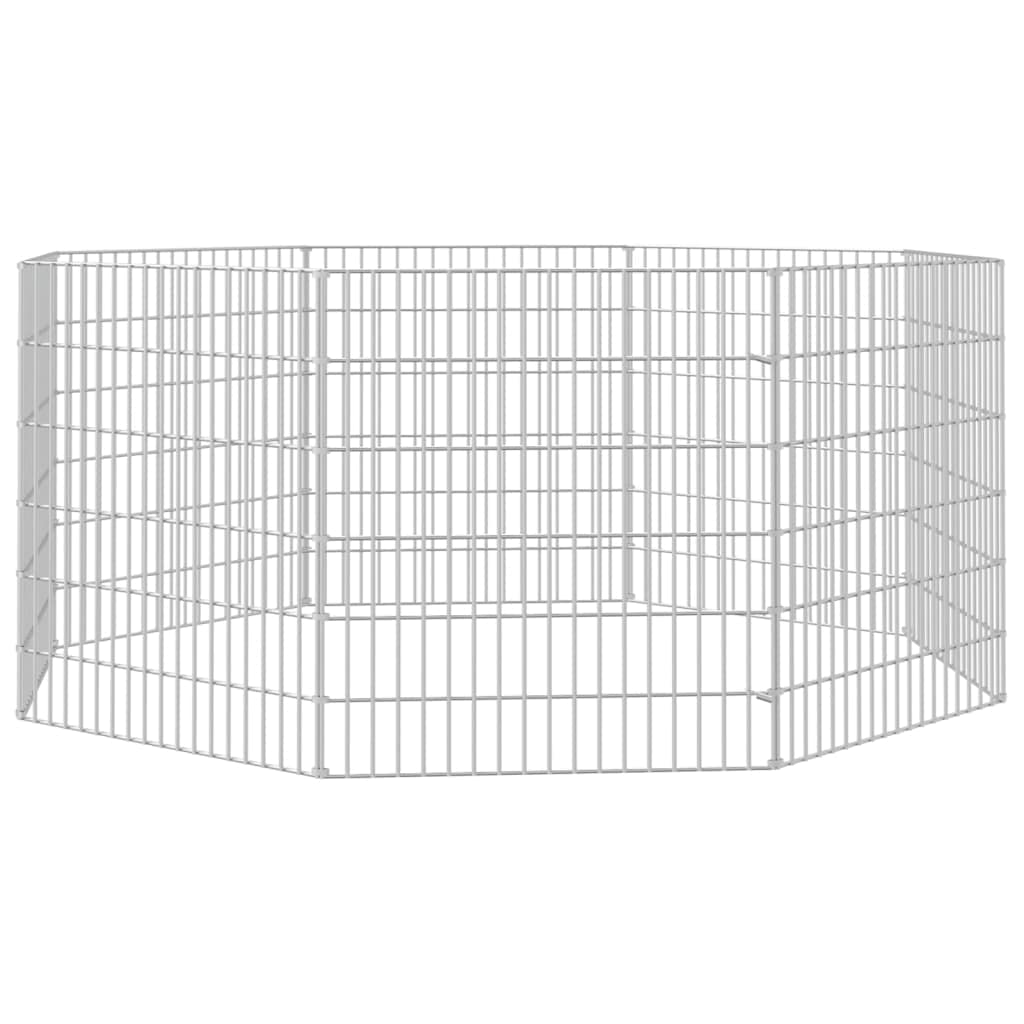 vidaXL Conigliera con 8 Pannelli 54x60 cm Ferro Zincato