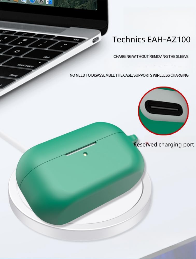 FTRONGRT Etui kompatybilne z Technics EAH-AZ100, miękkie tworzywo TPU, odporne na zarysowania etui ochronne do słuchawek Bluetooth, kompatybilne z Technics EAH-AZ100, granatowe