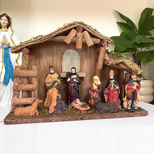 Figuras navideñas de Belén pequeñas para decorar repisas, escritorios y estantes 4