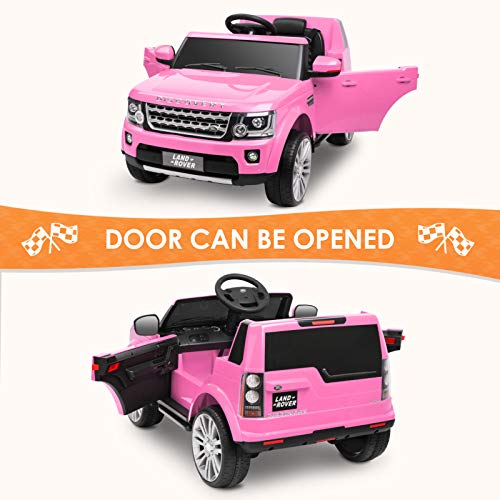 BAHOM Kids 12V Ride On Car Truck with Storage Electric Toy Vehicle with 2.4G Remote Control, Lockable Doors, for Girls Boys Age 3-8 (Pink)