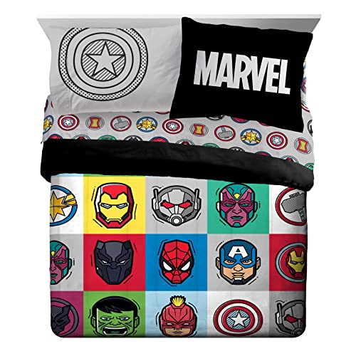 Image of Marvel Avengers Iron Man Queen Comforter Set 7 Piece Kids Bedding, Multi