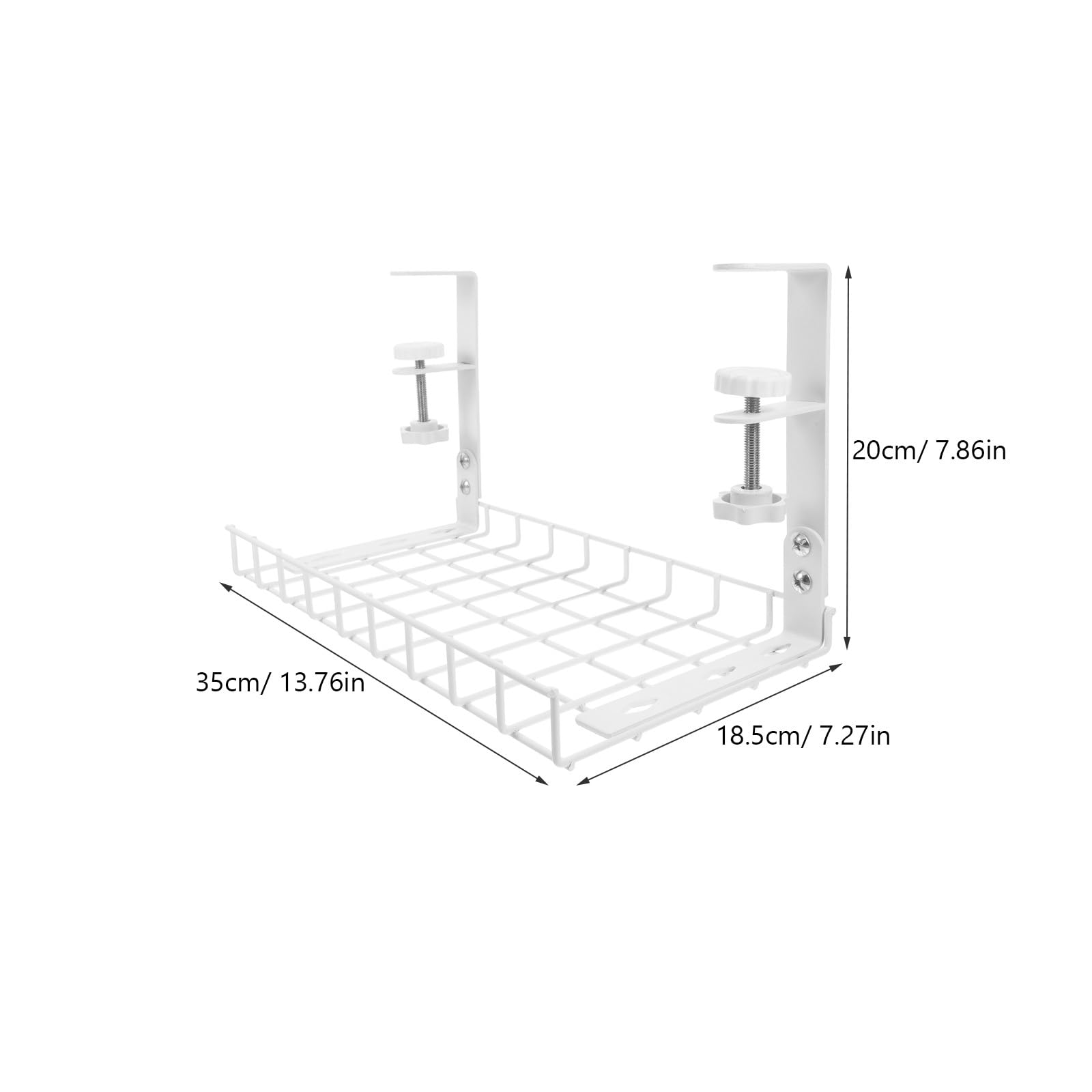 Anneome Organizzatore Cavi Sotto Scrivania senza Trapano Grande Capacità in Ferro Bianco, Design Multifunzionale e Moderno per Ufficio e Gaming Setup