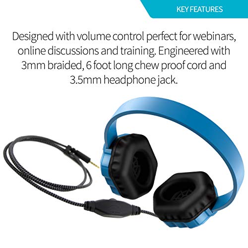 image for GumDrop Droptech B1 Over-Ear Headphones with Chew-Proof Cord, 3.5mm Au