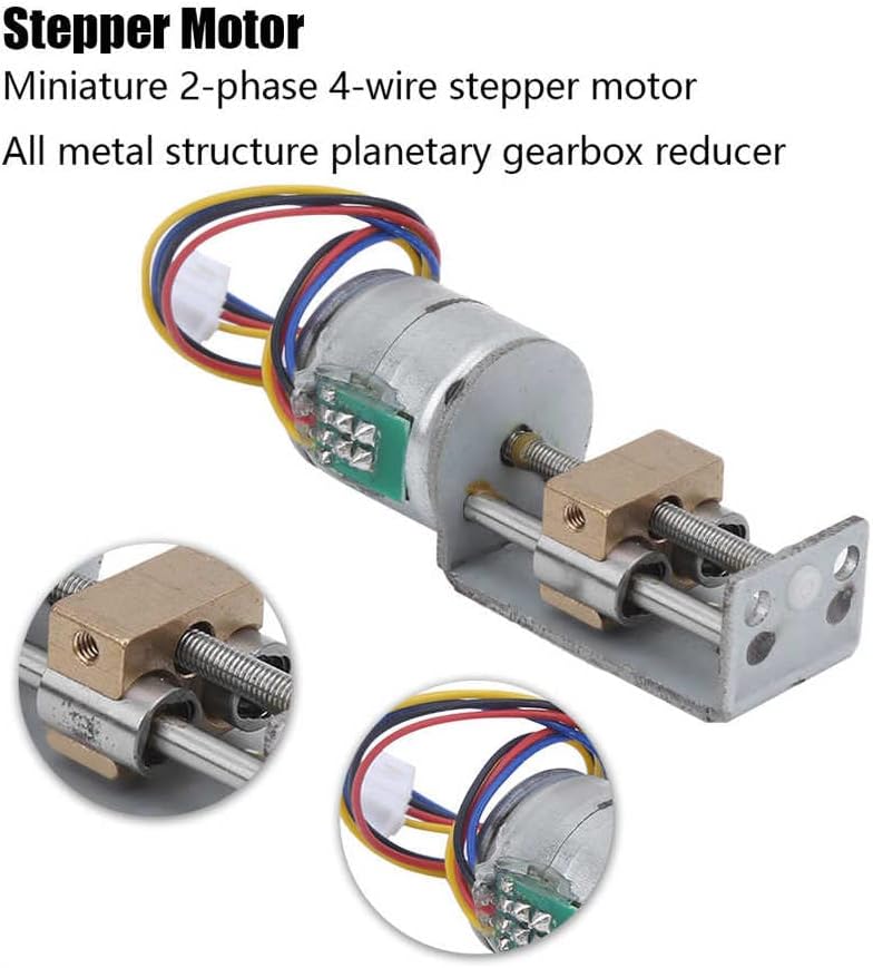 09/20 Stepper Motor 20mm 2 Phase 4 Wire System Mini Linear Lead Screw Nut Slider Moving Push Motors