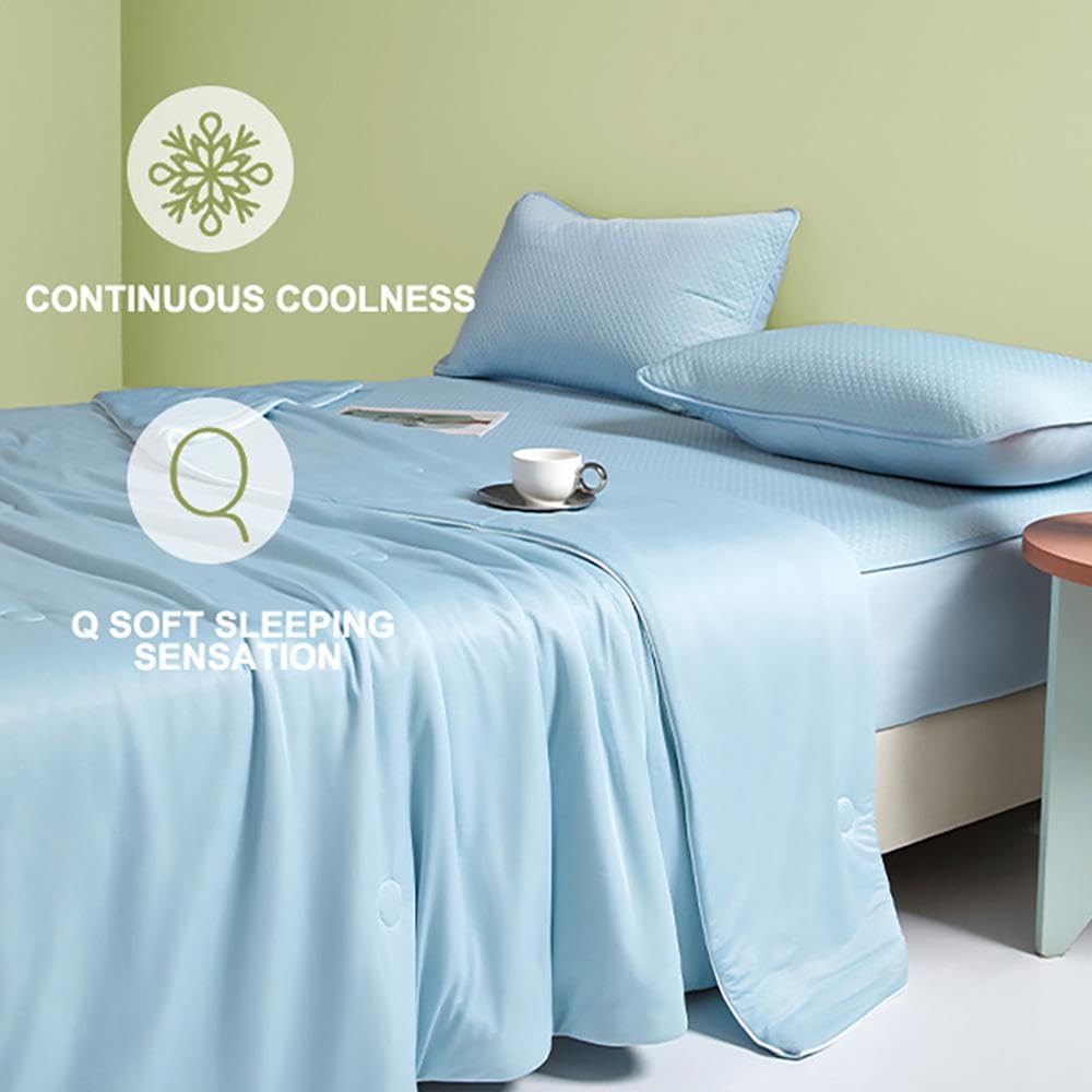 Anfaru Eisdecke, Selbstkühlende Decke, Anfaru Chillcomfort Schlafdecke, Sommerdecke Kühlend, Doppelseitige Kühlende Eisseide, Leicht, Atmungsaktiv, Anti Schweiß, Gray-105x150cm