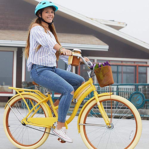 Snow Shop Everything Nel Lusso Classic Cruiser Bike Frame, Women\'s, Yellow, 26\" - Thumbnail 7