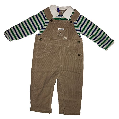 Mayoral Baby Boy Onesie with Denim/Corduroy Style Overall with Collars (Brown Corduroy, 4-6 Months)