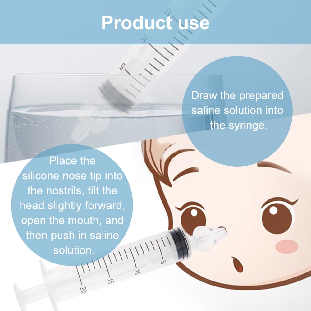 2 Pieces 20ML Baby Nasal Aspirator Baby Nose Sucker Reusable Silicone Nasal Suction Tip Nasal Irrigator Safe and Comfortable Mucus Remover for Newborns Infants Kids - Image 4