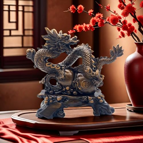 Estatua Feng Shui Dragón Chino Decorativa 7.5 x 3.2 x 6.5 in miniatura 2