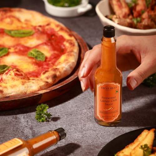 Image of TatvaHills Superfoods Fermented Lakhori Chilli Sauce | Hot & Spicy | Himalayan Aged Chillies | No Preservatives | Perfect for Noodles, Momos, Pizza & Dips | 60g