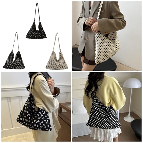 Elegant Canvas Shoulder Bag for Women and Girls Bows Handbag with Large Capacity Crossbody Bags for Work Or Leisure2