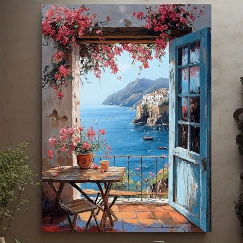 Impression sur toile Méditerranée GOSRD 40x55 cm pour décoration murale