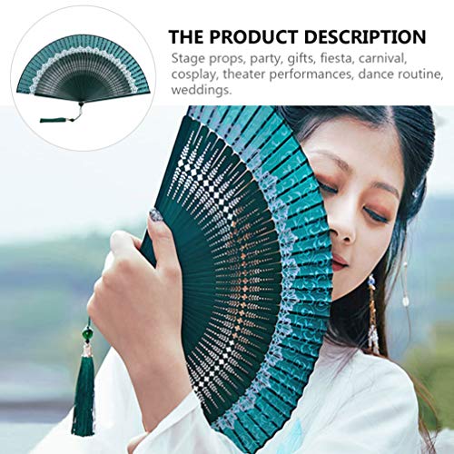 Toyvian Ventilador de Seda Chinês Ventilador de Dobramento Japonês Ventilador de Seda Portátil Com M