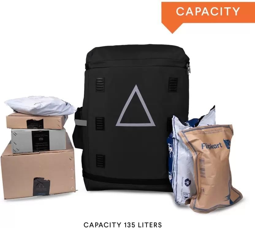 Image of SSBC Heavy Duty Large Delivery Bag | E-Kart & Food Delivery Bag | Professional Logistics Courier Delivery Backpack I 128Litre Capacity Waterproof,26 * 13 * 16Inches (Black)