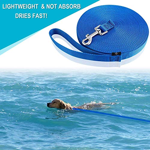 Image of Nylon Dog Training Lead Leash 100 Ft (1 inch Wide) for Dogs (Blue)