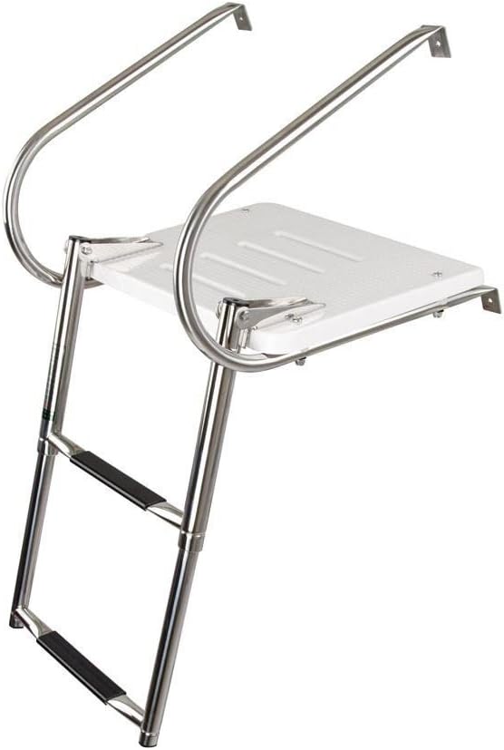 Marine Boat UNIV. Swim Platform Under Mount Telescopic Ladder 2 Steps in/Outboard
