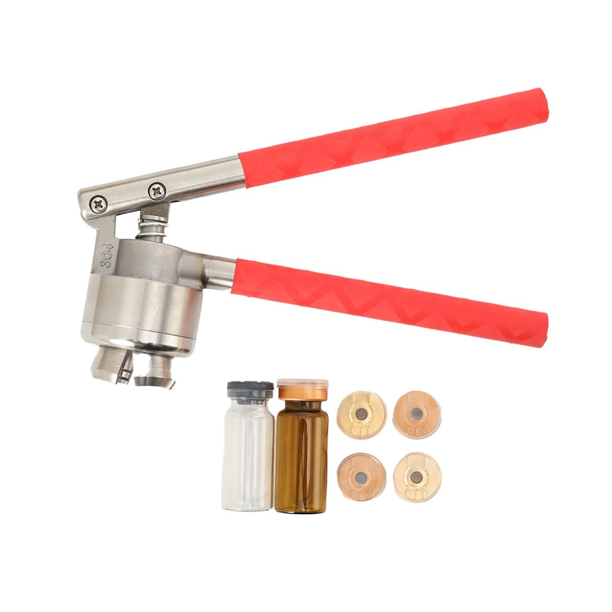 YILIKISS 20mm Flip Vial Crimper, Manual Sealer Hand Sealing Machine for Crimping 13mm Diameter Plastic-Aluminum Flip Caps