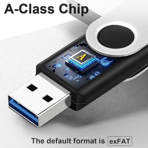 Image of USB 3.0 Flash Drive 64GB High Speed Storage Memory Stick Thumb Drives, Swivel Metal USB Drive Photo Stick Data Storage Backup, Portable Jump Drives Zip Pendrive for Students Teacher School Supplies