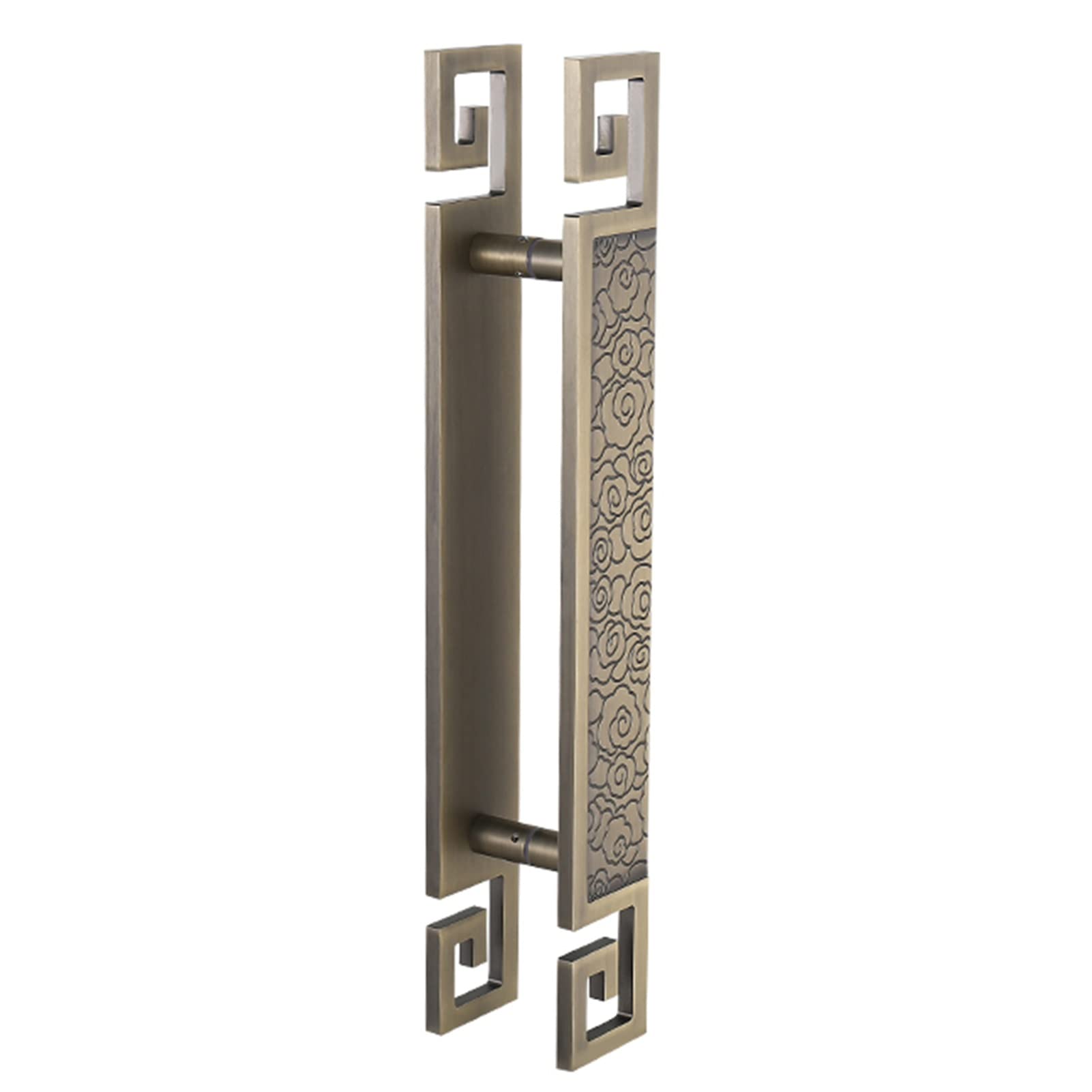 ADGCFKOP Shower Door Handle, Door Handle Antique Cloud Door Handle Pull Push,Solid Easy to Install Exterior Door Handle with Install Fitting(Gold,40cm/15.7inch)