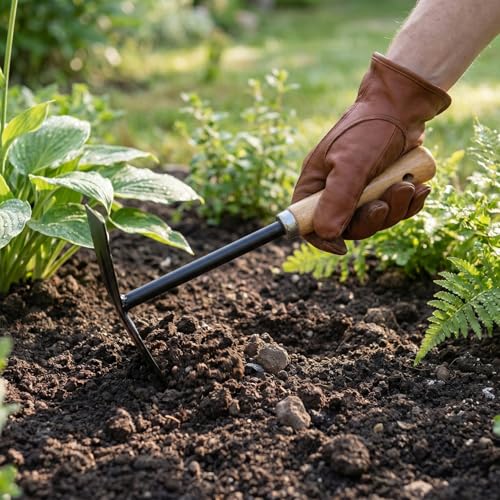 2pzas pala mano metálica jardín con mango madera miniatura 4