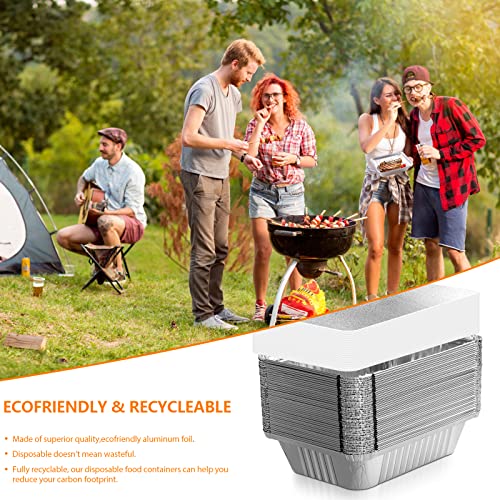 Southgate Aluminum Foil Pans With Lids | 40Pack 2Lb Capacity Baking Foil Pan | Aluminum Tray Pans Disposable For Baking, Cooking, Food Prepping (8.7"*6.3"*2.2'') #TOP5