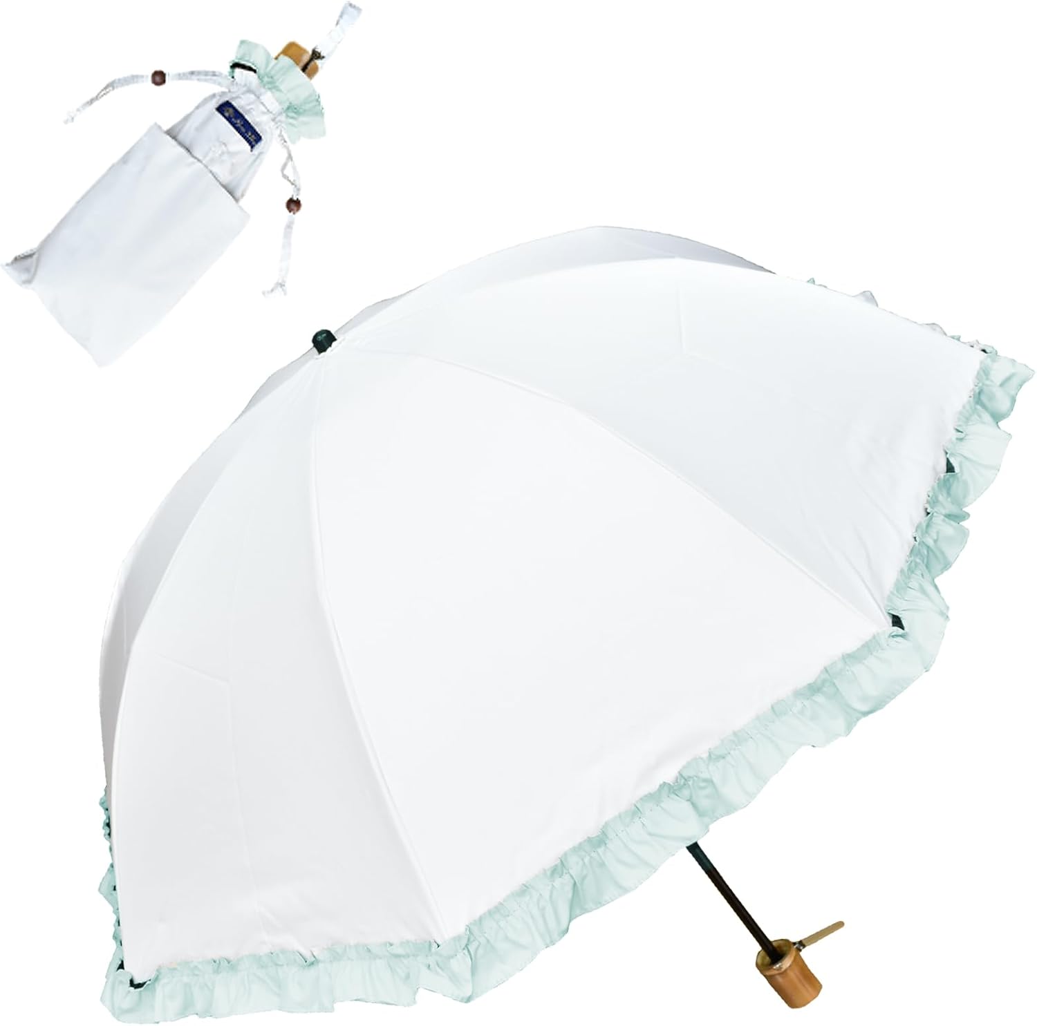 Amazon | 100%遮光 日傘 折りたたみ傘【Rose Blanc】 日傘 晴雨