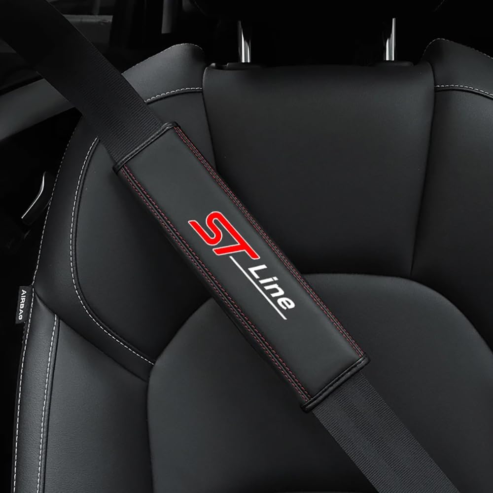 2 Stück Auto Gurtpolster Sicherheitsgurtbezug Schulterschutz Kompatibel mit für Ford ST Line Focus X 2 3 Mondeo Fiesta Kuga MK2 MK3 MK4 Innenausstattung Zubehör,C