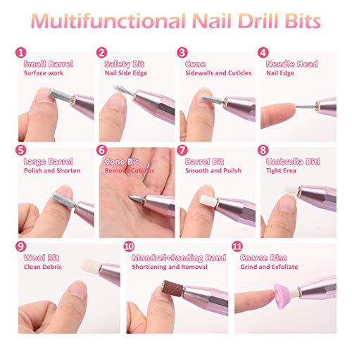 Elektrische Nagelfräser,Profi Elektrische Nagelfeile Pediküreset, 20000u/Min USB Maniküre Set Elektrisch Nagelfräser… – Bild 6