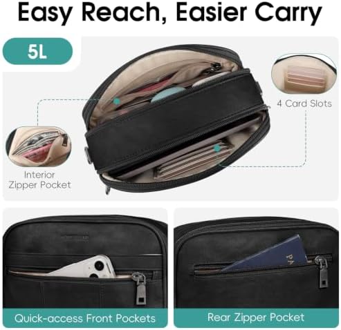 HomemeDiary Anti Theft Crossbody Bag for Women, RFID Leather Shoulder Purse — view 3