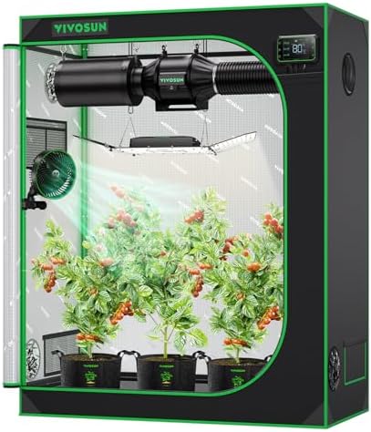VIVOSUN S425 2x4 Grow Tent, 48"x24"x60" High Reflective Mylar Gro...