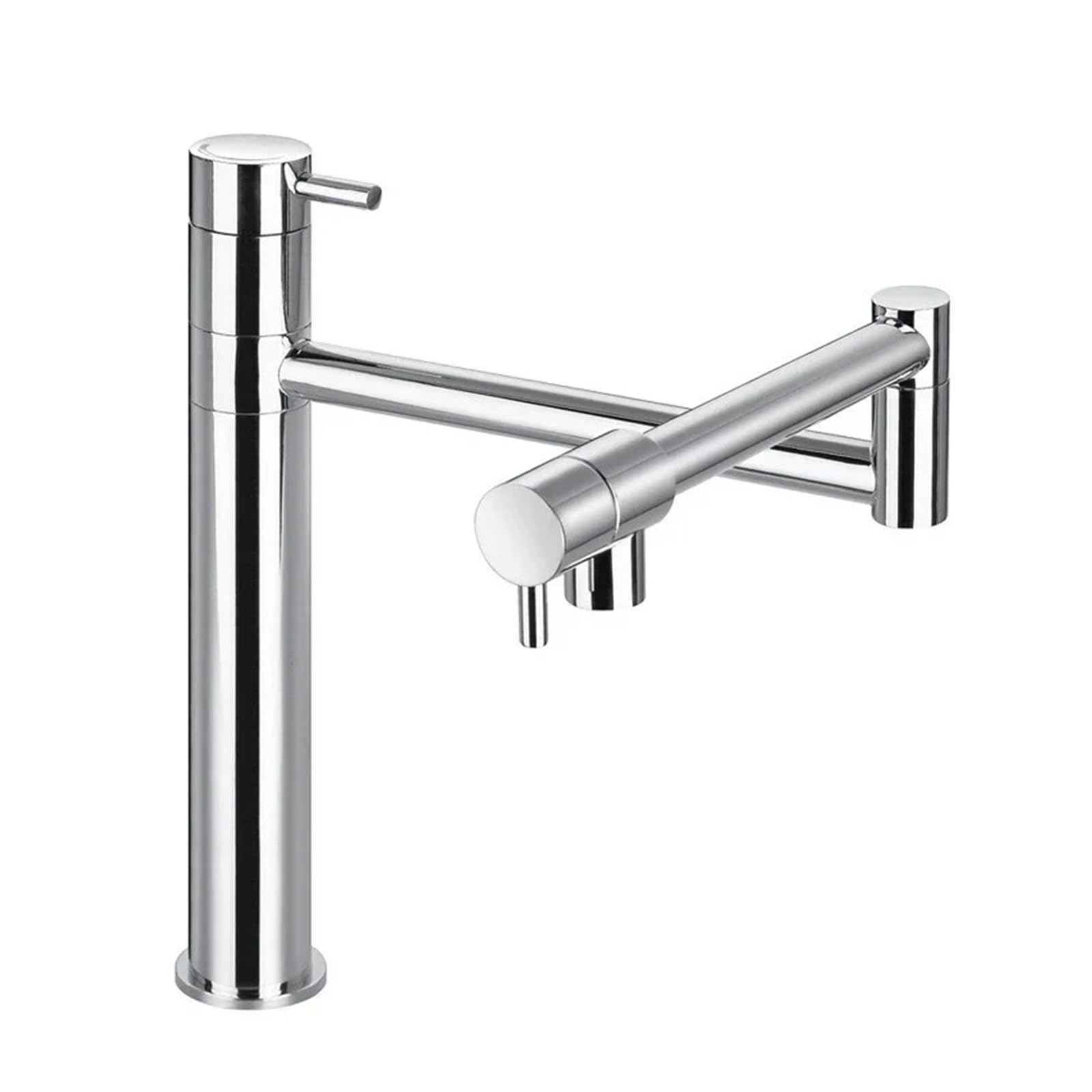ZQFHSX Swivel Kitchen Faucet, Wall Mounted 360 Degree Sink Mixer Tap Single Handle Brass Chrome DIY Renovation