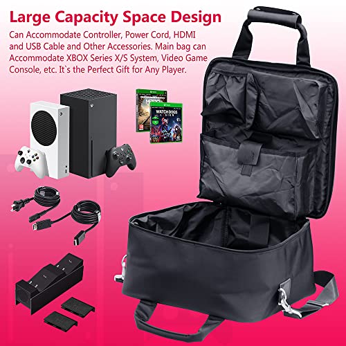 Oamarando Carrying Case For Xbox,Compatible With Xbox Series X/S, Travel Storage Bag For Xbox Controllers And Accessories,With Controller Protection Box (Black-Red) #TOP4