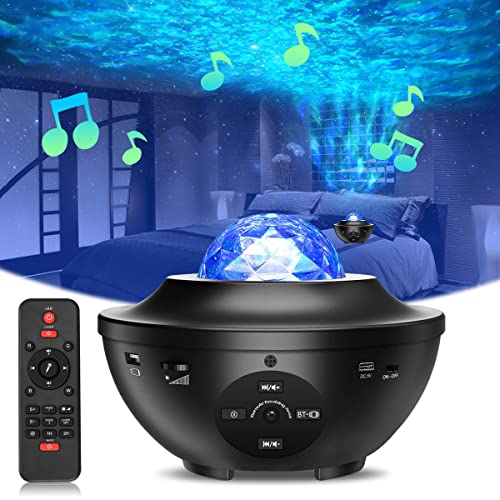 Star Projector, BS ONE Galaxy Projector, Ocean Wave Night Light Starry Light Projector for Kids Bedroom/Game Rooms/Christmas Decoration with Bluetooth Speaker and Remote Control