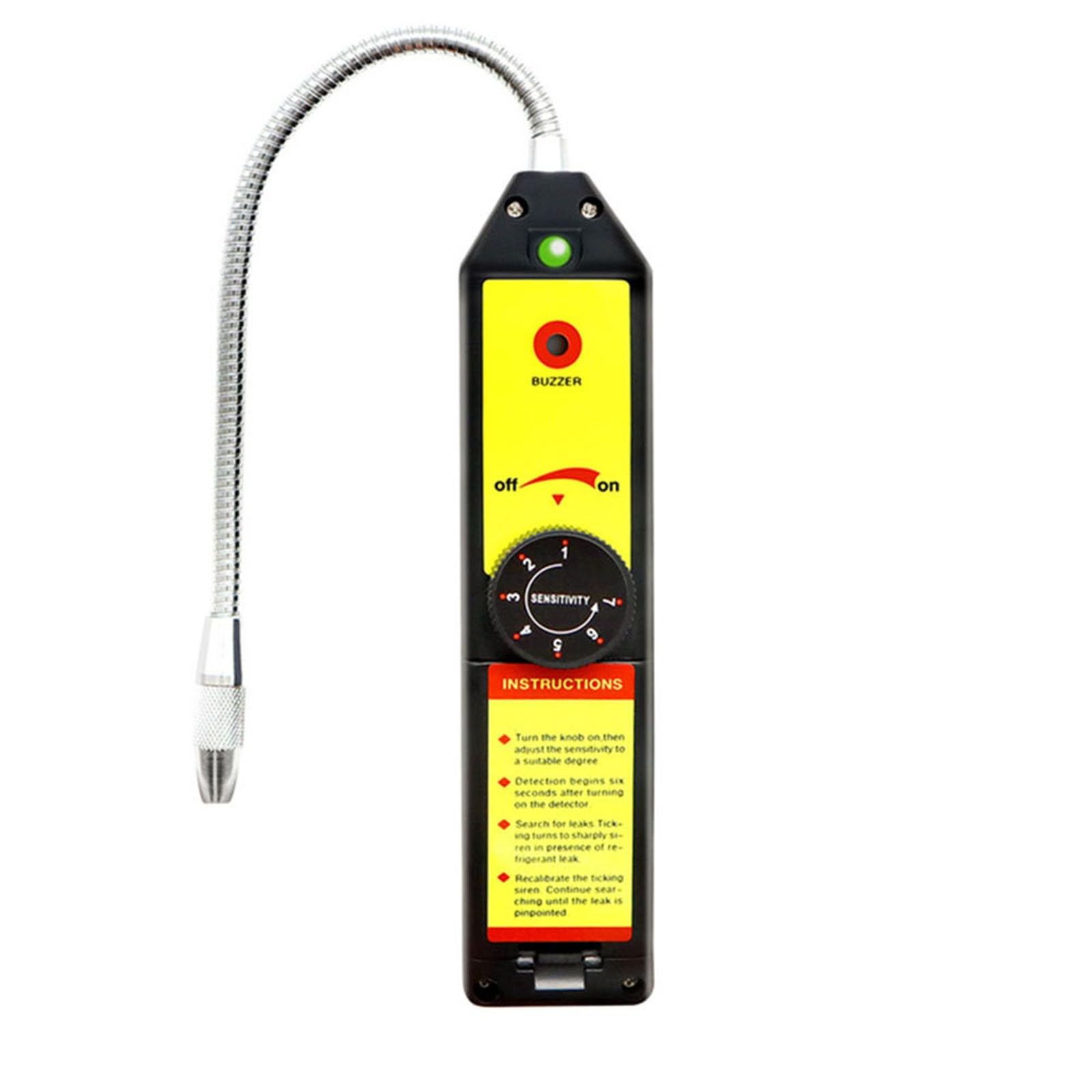 ZYNCUE WJL-6000 Détecteur de fuite de gaz halogène pour automobile et CVC, détecteur électronique de fuite avec alarme sonore et lumineuse, sonde de 20 cm