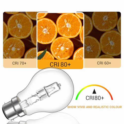 Caldarax 42W B22 BC Bayonet Light Bulbs, Globe A55 B22d Bayonet Cap Light Bulb Dimmable 650LM Warm White 2700K, B22 Classic Clear GLS Light Bulbs for Chandelier, AC220-240V, Pack of 4 - Image 6