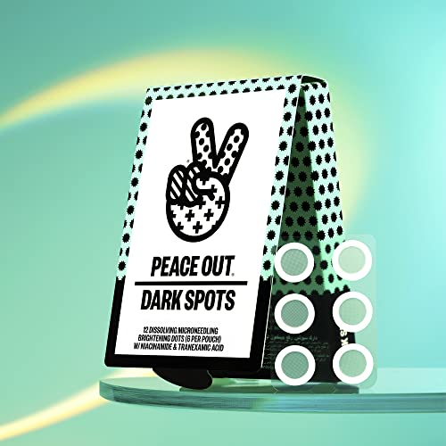 PEACE OUT Skincare Dark Spots, Dissolving Microneedling Dots to Reduce the Appearance of Dark Spots & Hyperpigmentation, Niacinamide Helps Reveal Clear, Even Skin (12 dots)