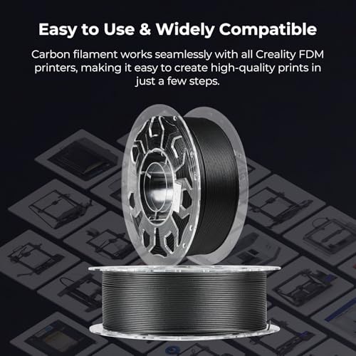 Image of Creality PLA Filament 1.75mm Carbon-Black, 3D Printer Filament 1kg (2.2lbs) Spool, High Toughness & Warp-Free, Dimensional Precision ±0.03mm, Printing Filament for All FDM 3D Printers